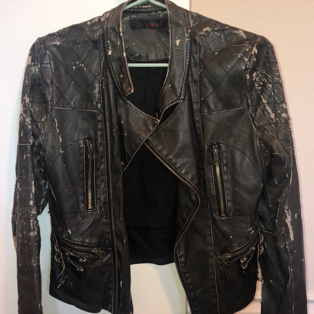 Vintage Real Black Leather Jacket